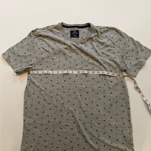 Men's Gray Patterned Short Sleeve Tee
